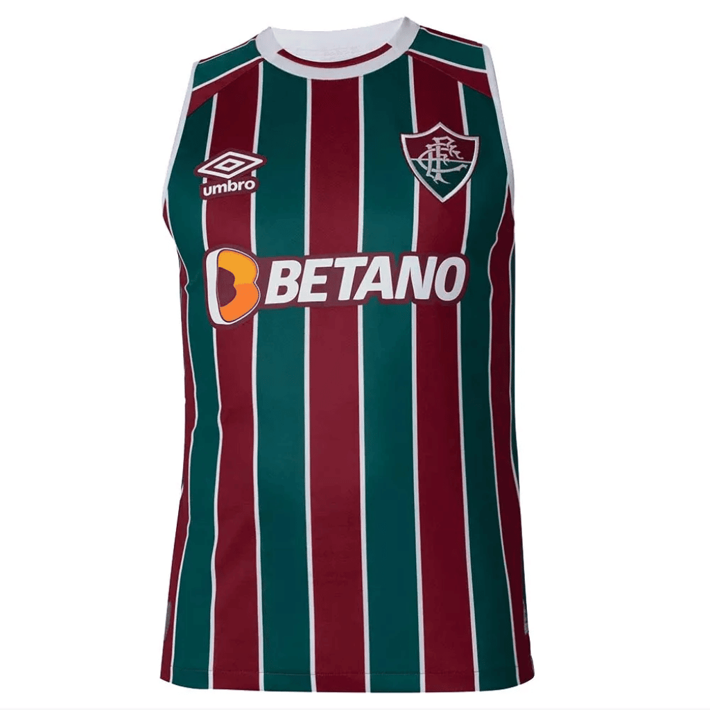 Camisa Regata Fluminense I Titular 2023-24 - Umbro Torcedor Masculina - Vinho+Verde