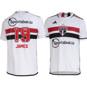 Camisa São Paulo Titular I 23/24 - Adidas Torcedor Masculina - Personalizada JAMES N°19