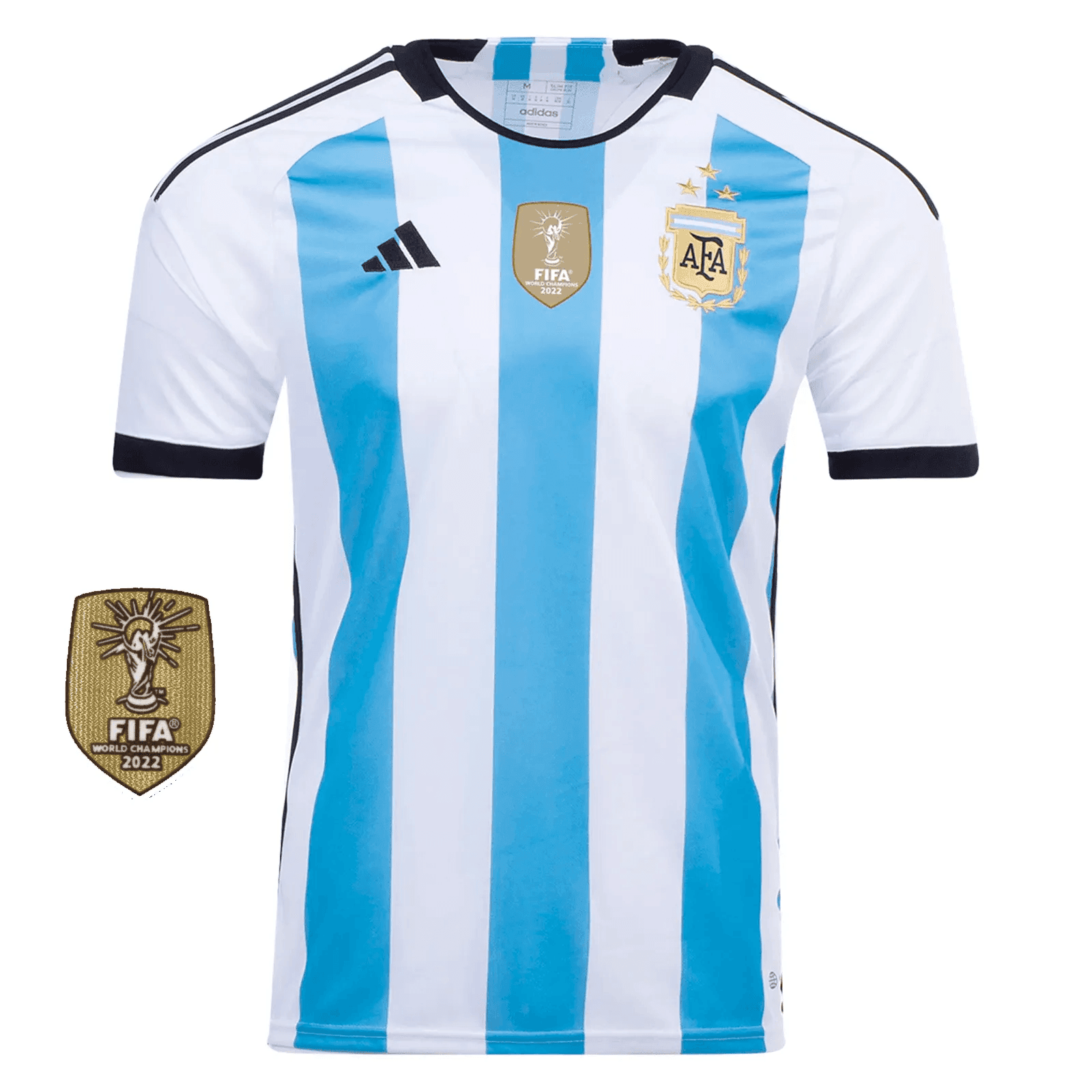 Camisa Argentina Patch Campeão Copa do Mundo  2022 - Adidas Torcedor Masculina