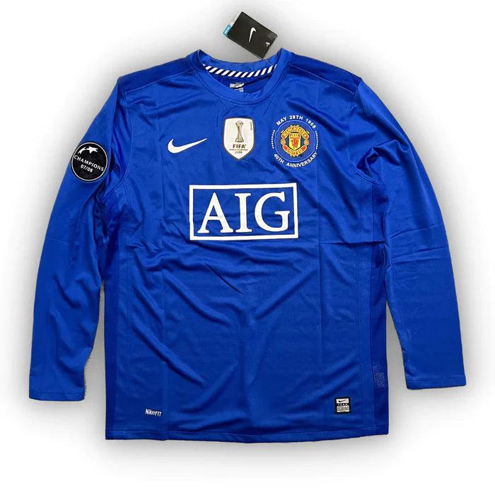 Camisa Manchester United Reserva Manga Longa Retro 2008/09